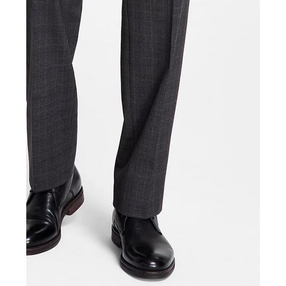 Michael Kors Men's Dark Grey Plaid Marvin Classic Fit Dress Pants Size 34W 34L - Picture 5 of 5